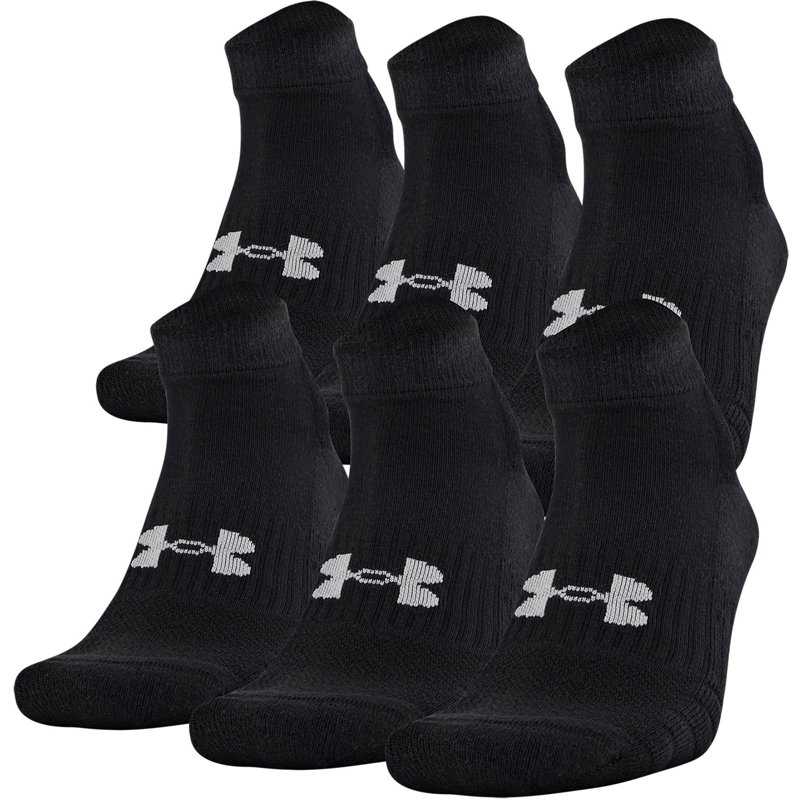 Under Armour Training Low Cut Socks 6 Pack Black, Medium - Athletic Socks at Academy Sports