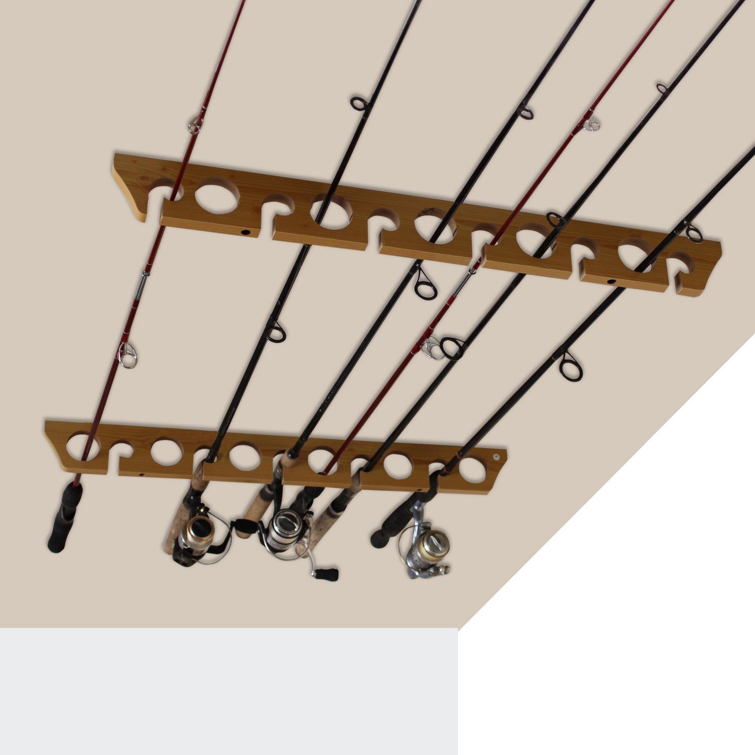 Rush Creek 2-Piece 3-in1 11-Rod Wall or Ceiling Rod Rack