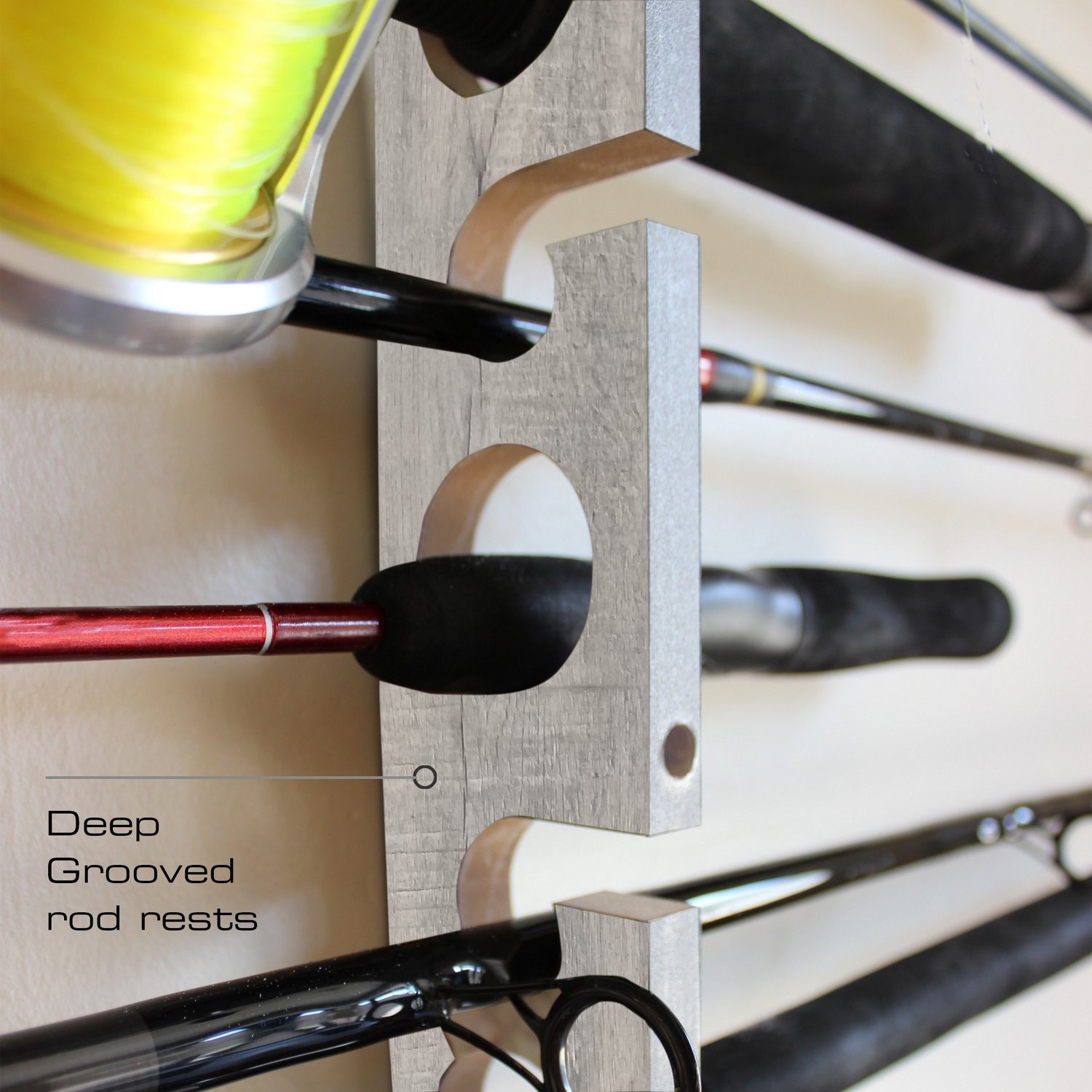 Rush Creek Barn Wood 2-in-1 Wall and Ceiling 11-Rod Rack