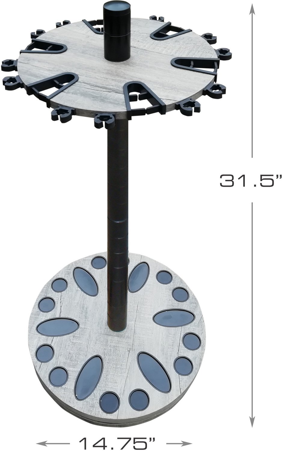 Rush Creek Barn Wood 24-Rod Round Spinning Floor Storage Rack - view number 2