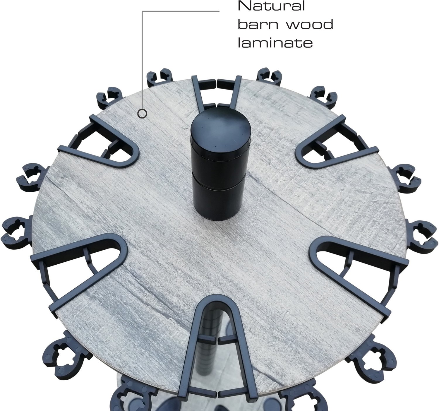 Rush Creek Barn Wood 24-Rod Round Spinning Floor Storage Rack - view number 3