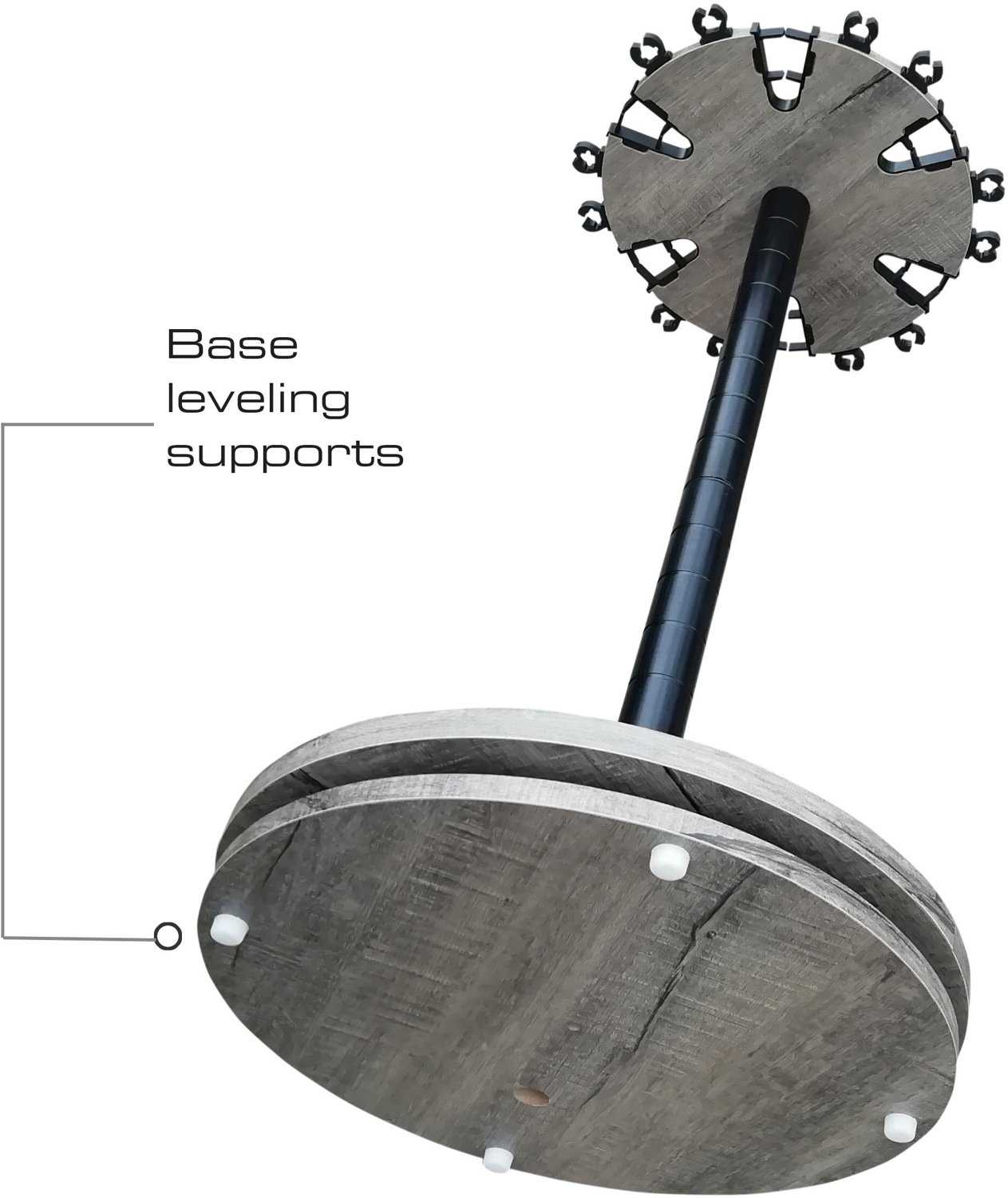 Rush Creek Barn Wood 24-Rod Round Spinning Floor Storage Rack - view number 7