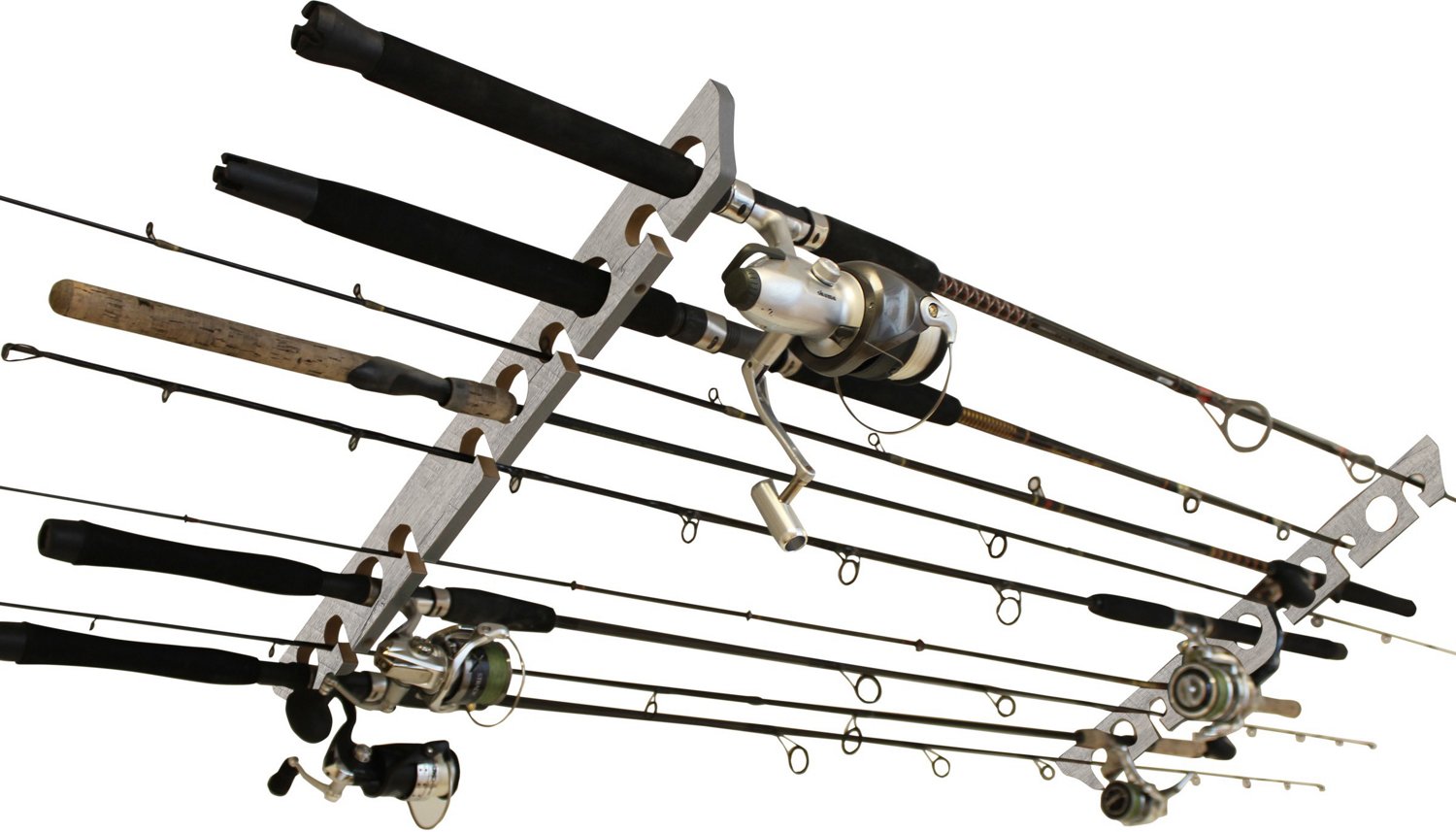 Rush Creek Barn Wood 2-in-1 Wall and Ceiling 11-Rod Rack