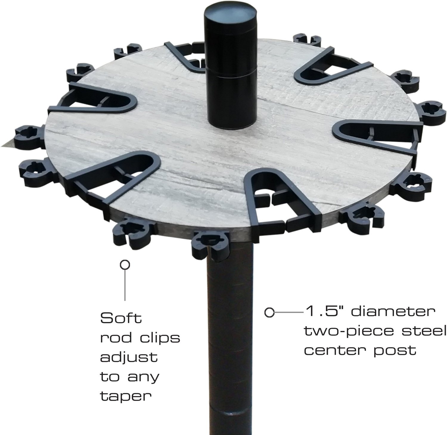 Rush Creek Barn Wood 24-Rod Round Spinning Floor Storage Rack - view number 4
