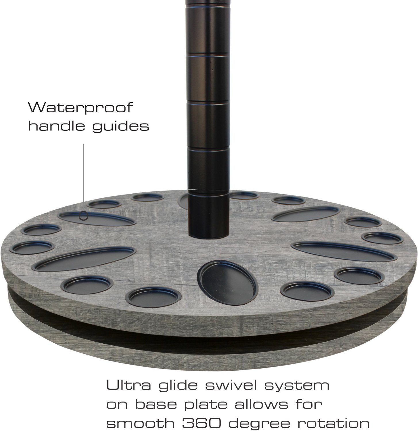 Rush Creek Barn Wood 24-Rod Round Spinning Floor Storage Rack - view number 6