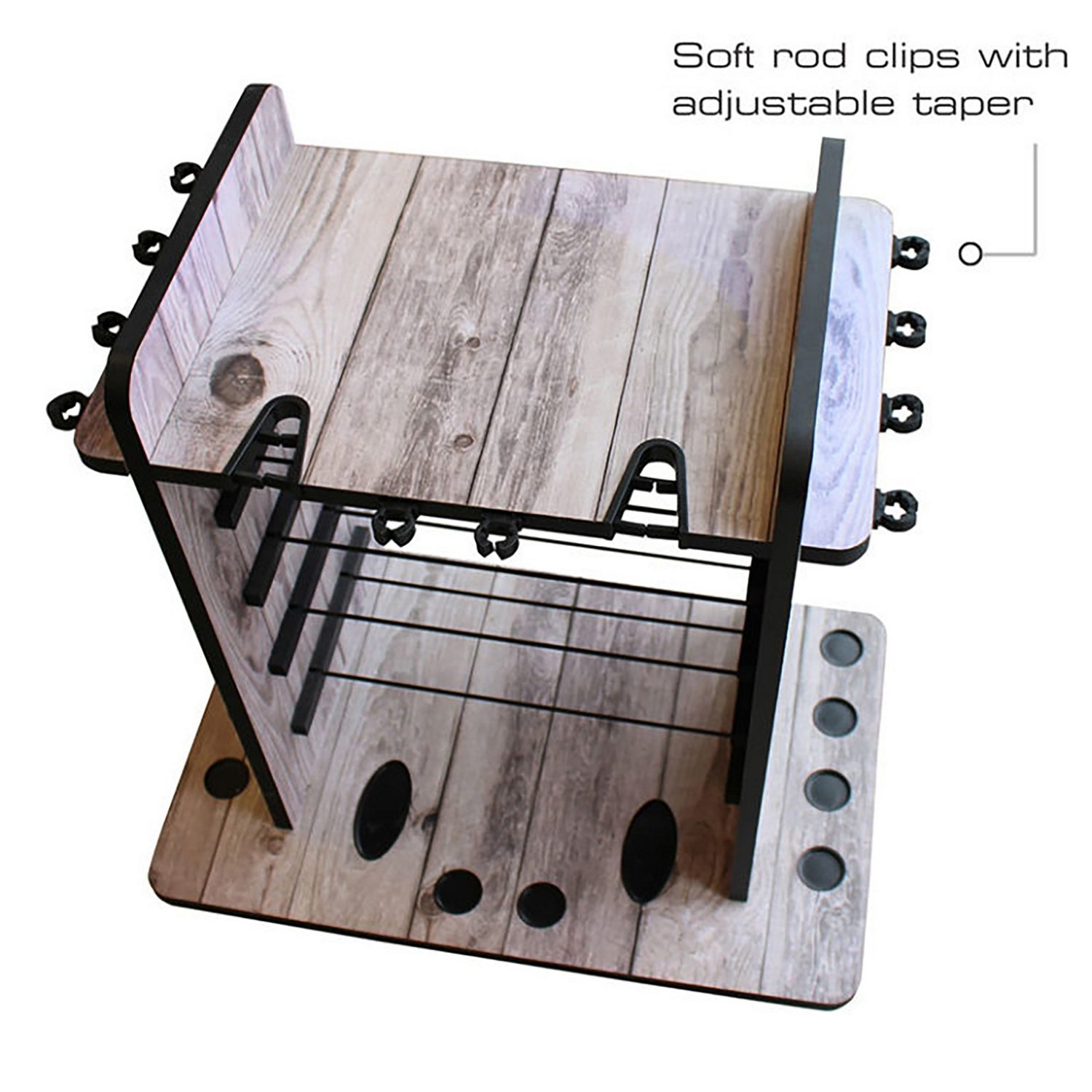 Rush Creek Bass 14 Fishing Rod Rack with 4 Bait Bin Storage - view number 4