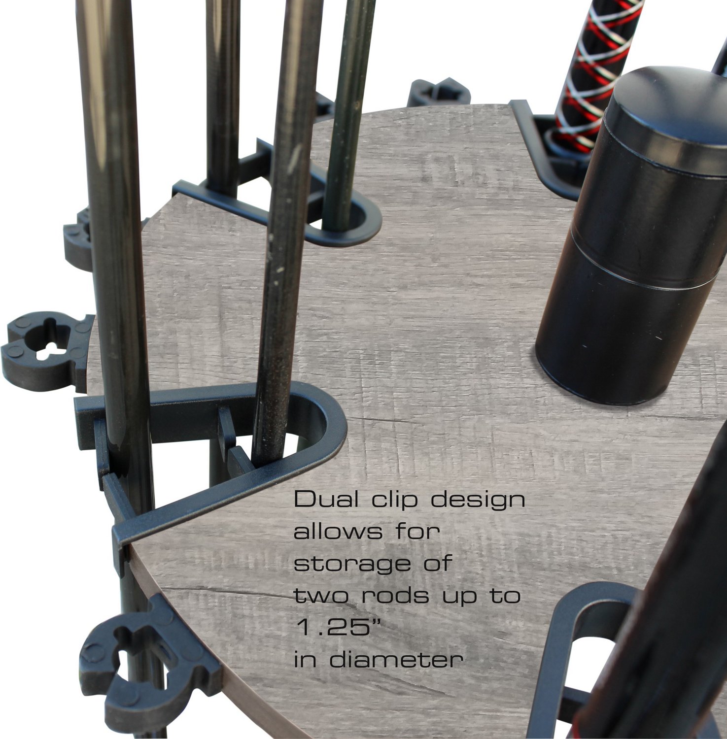 Rush Creek Barn Wood 24-Rod Round Spinning Floor Storage Rack - view number 5