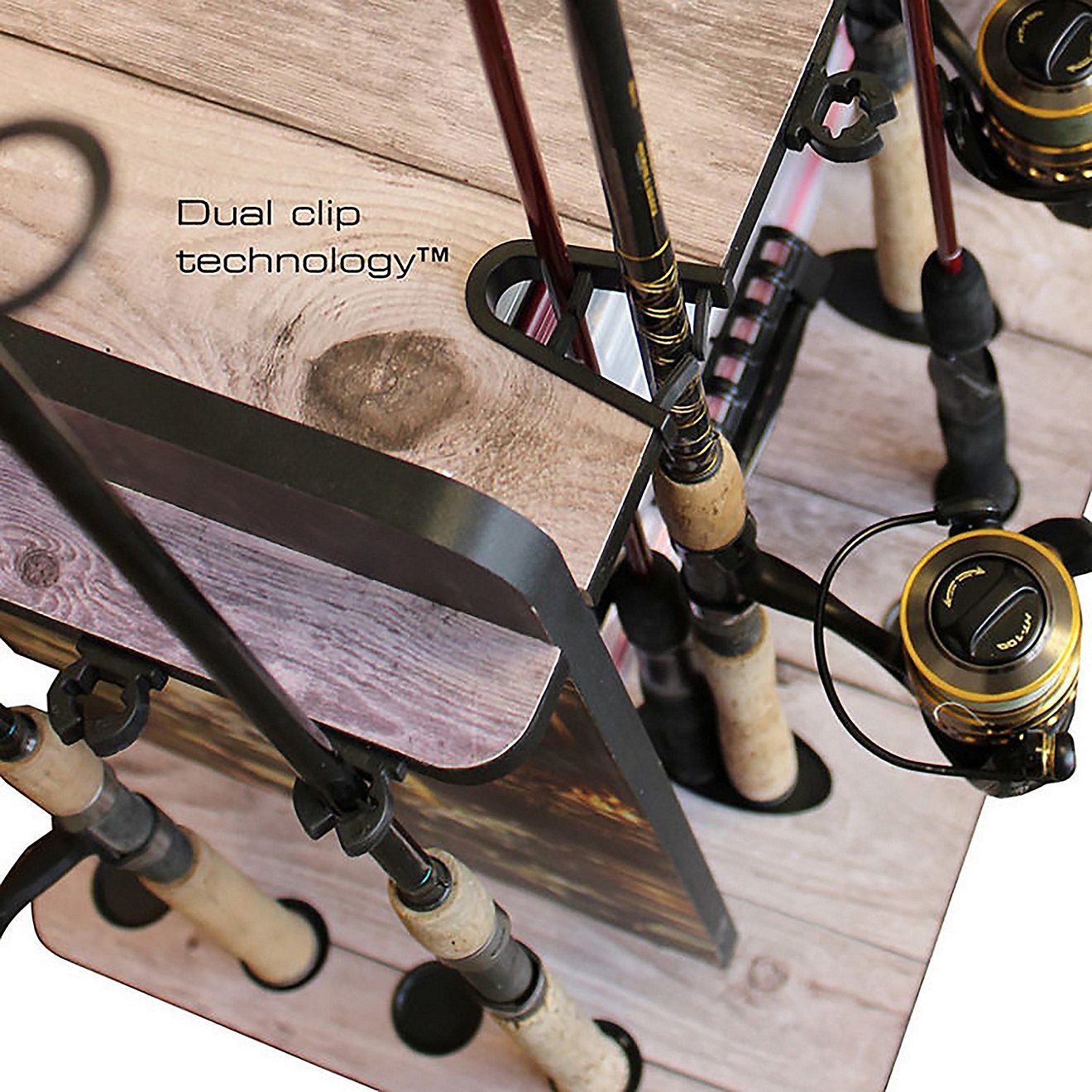Rush Creek Bass 14 Fishing Rod Rack with 4 Bait Bin Storage                                                                      - view number 5