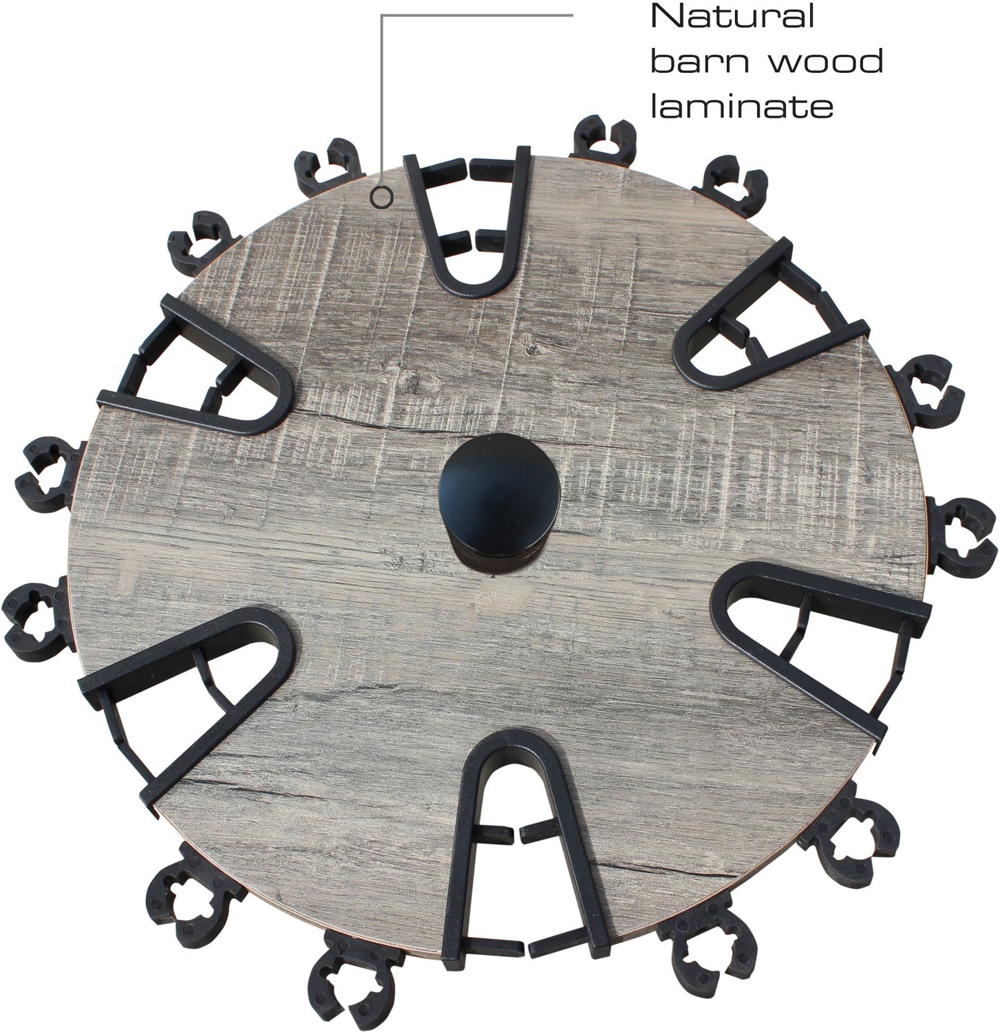 Rush Creek Barn Wood 24-Rod Round Floor Storage Rack - view number 3