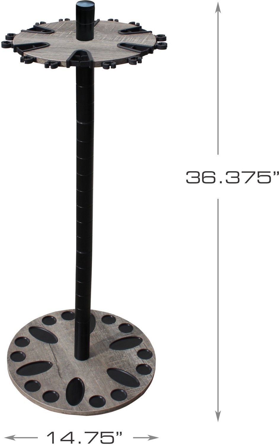 Rush Creek Barn Wood 24-Rod Round Floor Storage Rack - view number 2