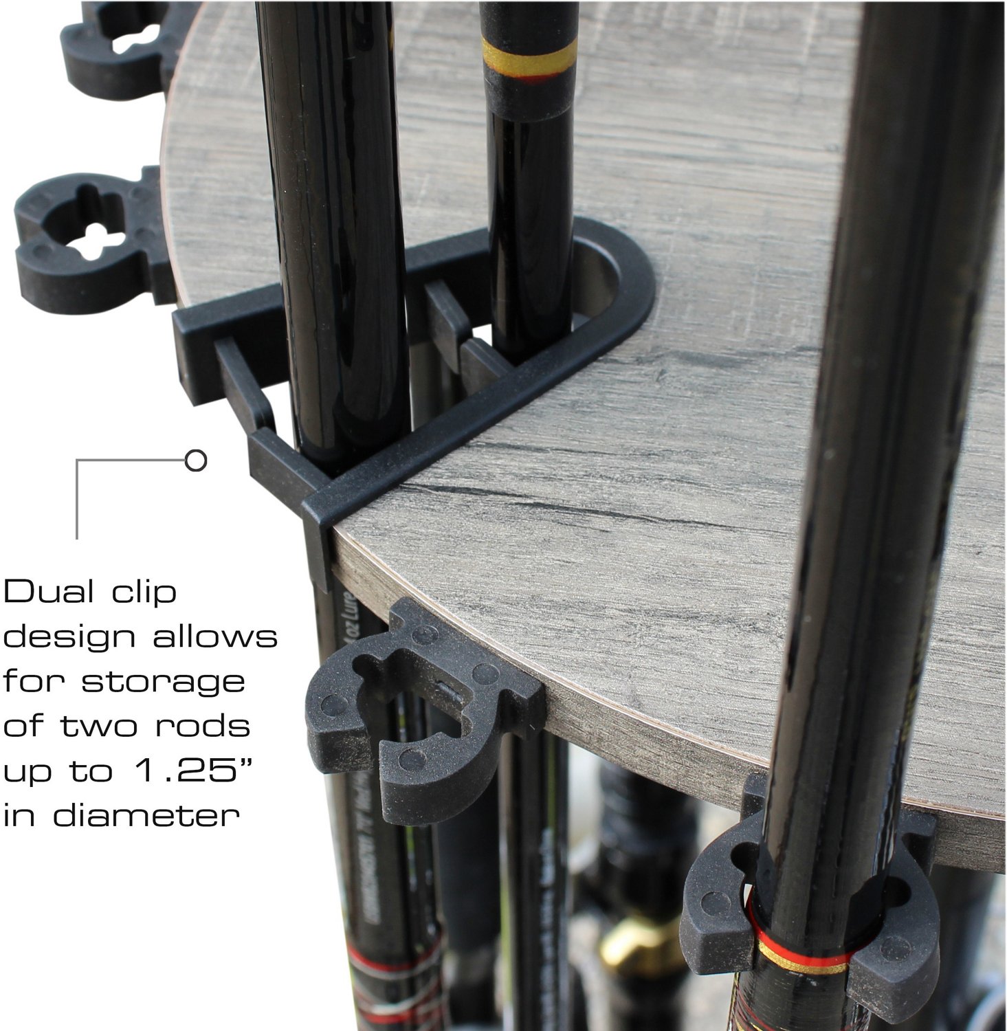 Rush Creek Barn Wood 24-Rod Round Floor Storage Rack - view number 5