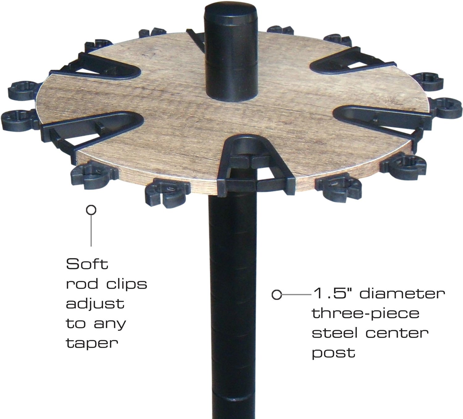 Rush Creek Barn Wood 24-Rod Round Floor Storage Rack - view number 4