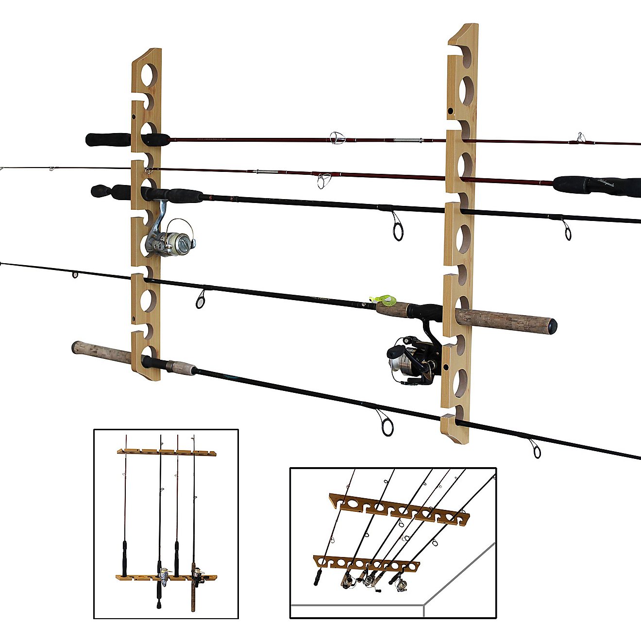 2-Piece 3-in1 11-Rod Wall or Ceiling Rod Rack                                                                                    - view number 1
