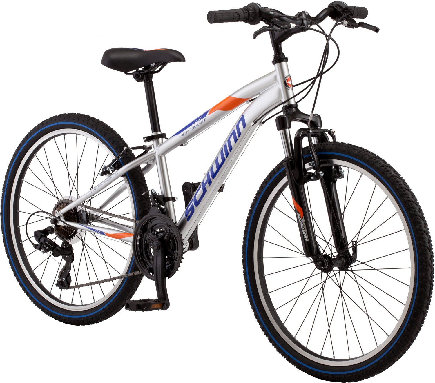Schwinn High Timber Bicycle-Color:Silver,Size:24u0022,Style:Boys ATB