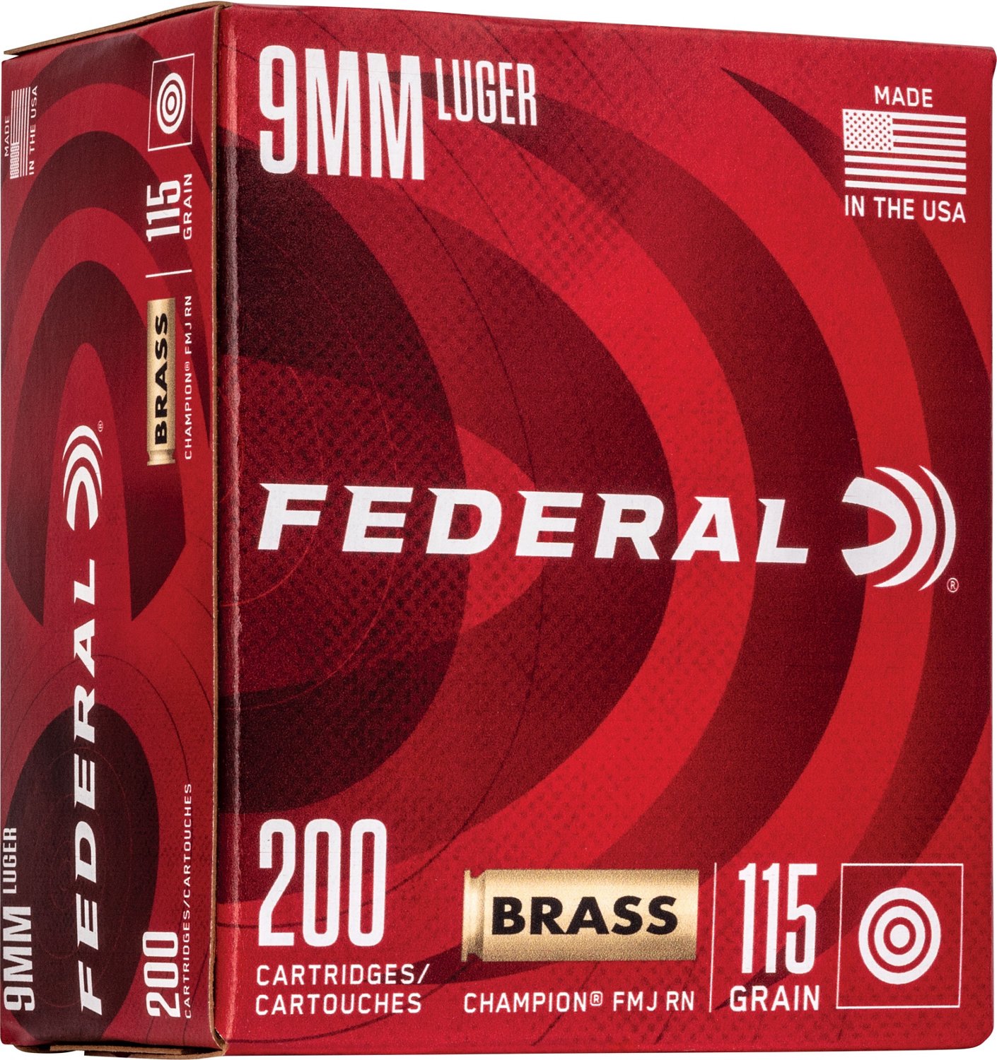 Federal Premium Champion 9mm 115-Grain Pistol Brass Ammunition                                                                   - view number 1 selected