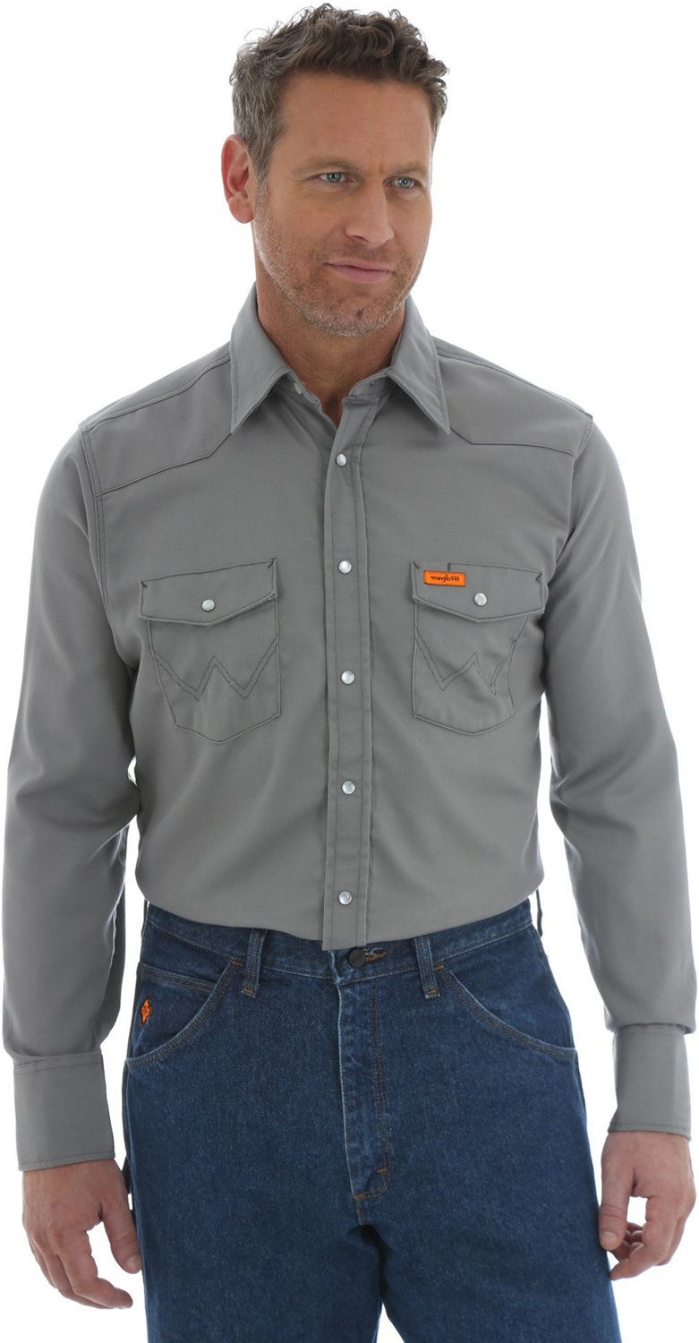 Wrangler Men's Flame Resistant Button Down Work Shirt | Academy