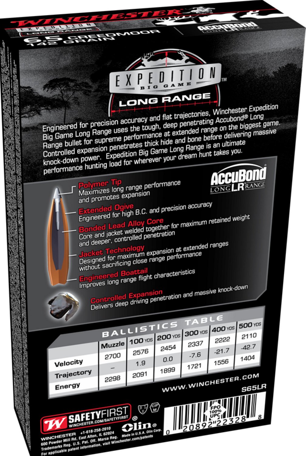 Winchester Expedition Big Game Long Range 6.5 Creedmoor 142-Grain Centerfire Rifle Ammunition - view number 3