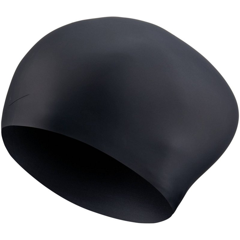 Nike Adults' Solid Long Hair Swim Cap Black - Swim And Diving Accessories at Academy Sports