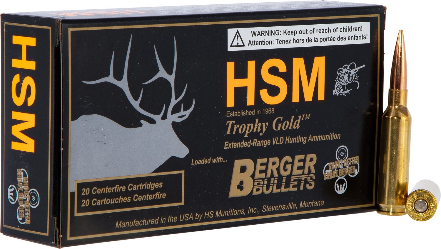 HSM Trophy Gold 6.5 Creedmoor Very Low Drag Centerfire Rifle Ammunition