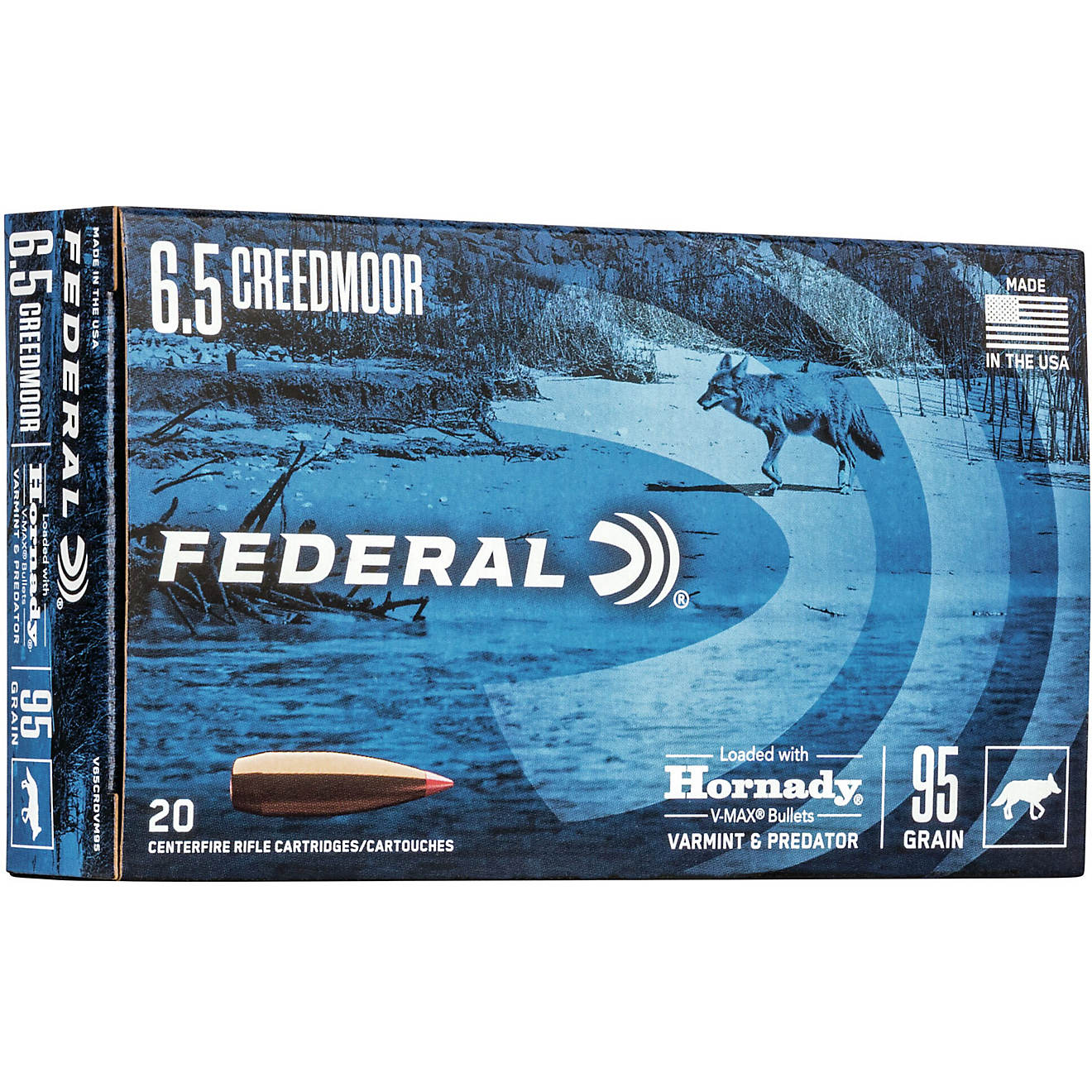 Federal Premium Varmint and Predator 6.5 Creedmoor 95-Grain Centerfire Rifle Ammunition                                          - view number 1