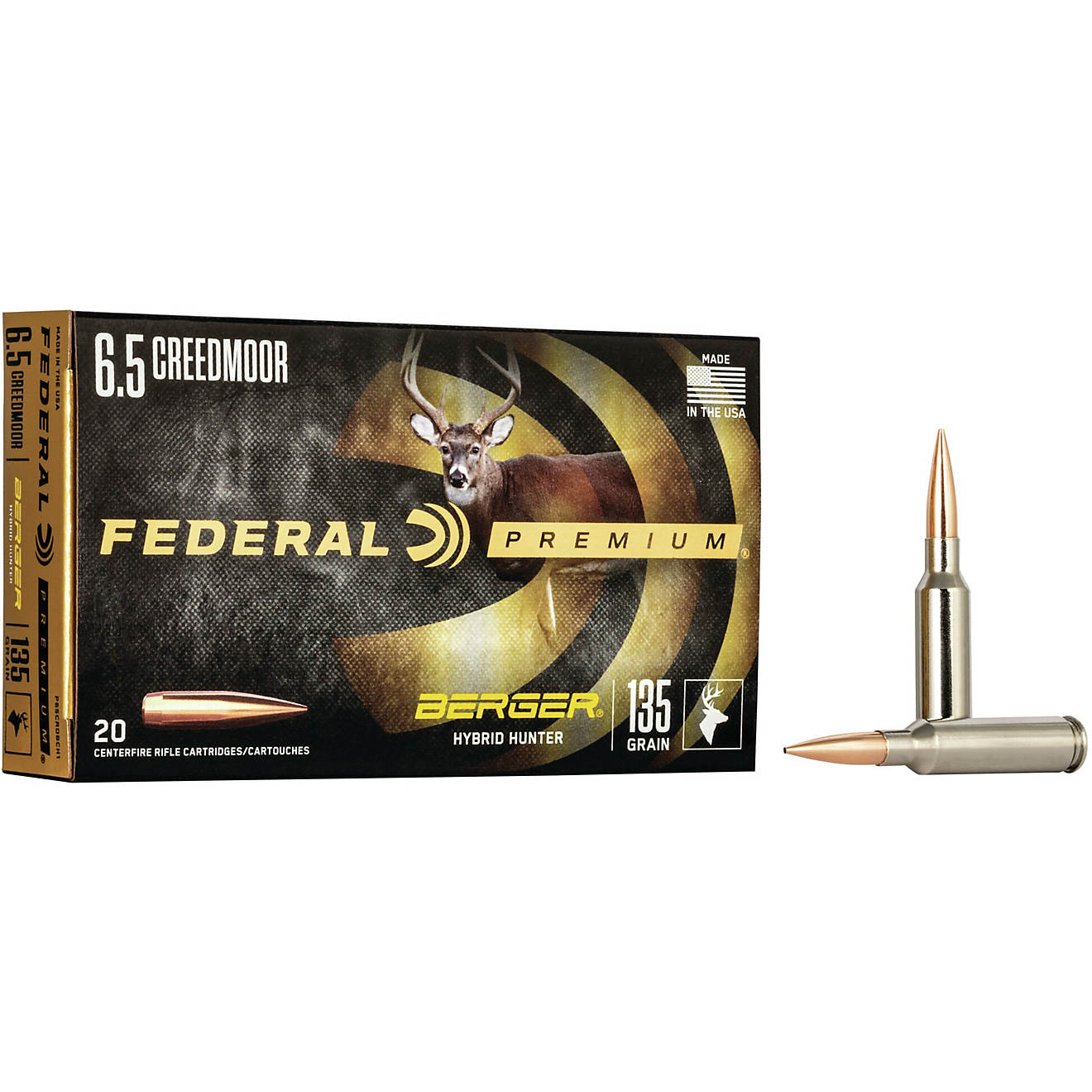 Federal Premium Berger Hybrid Hunter 6.5 Creedmoor 135-Grain Centerfire Rifle Ammunition                                         - view number 1