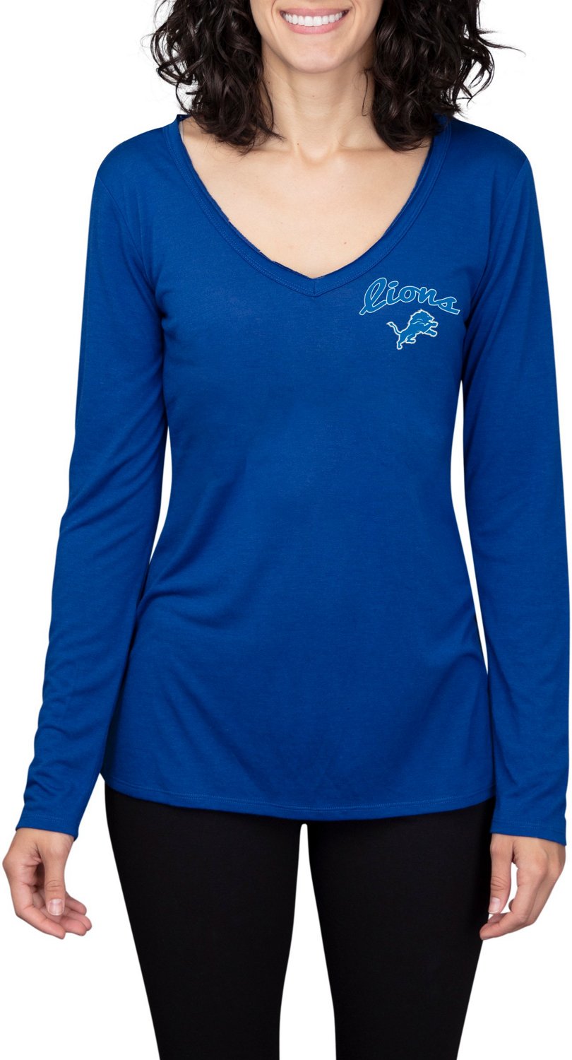 College Concept Women's Detroit Lions Side Marathon Long Sleeve Top