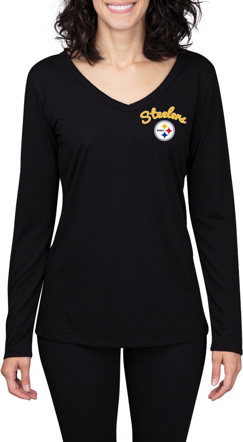 College Concept Women's Pittsburgh Steelers Side Marathon V-neck