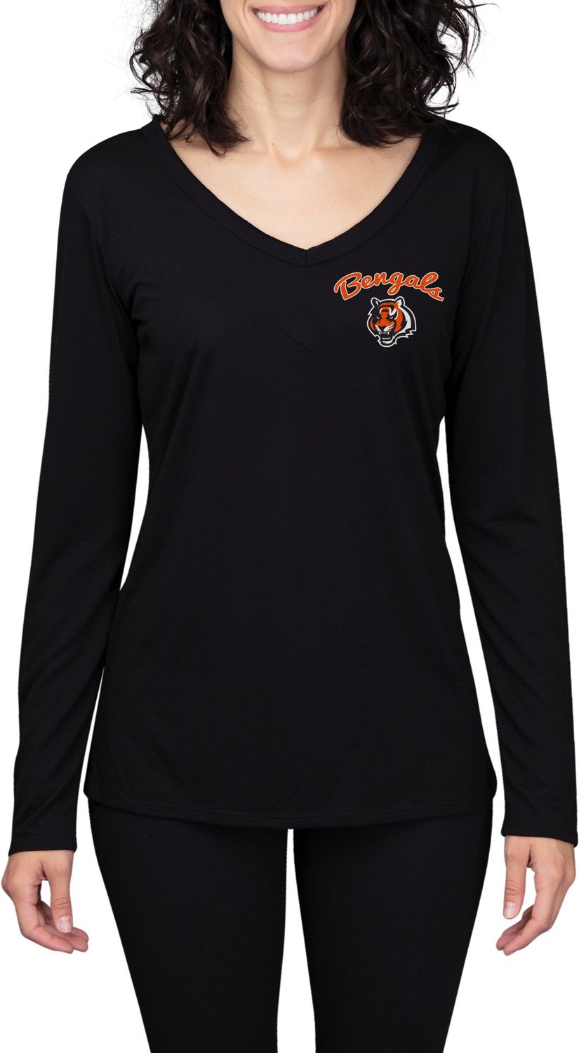 Concepts Sport Women's Cincinnati Bengals Marathon Black Long Sleeve T-Shirt