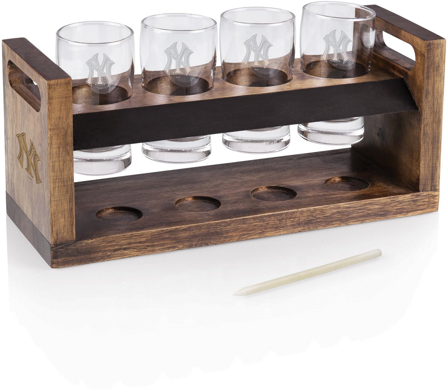 Picnic Time New York Yankees Craft Beer Flight Beverage Sampler Tray
