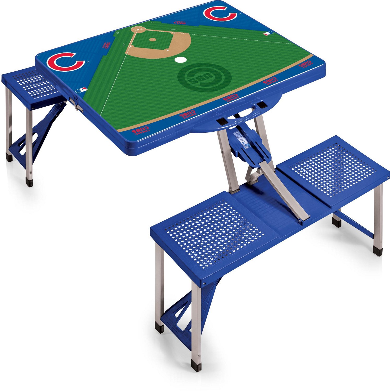 Picnic Time Chicago Cubs Portable Folding Picnic Table with Seats