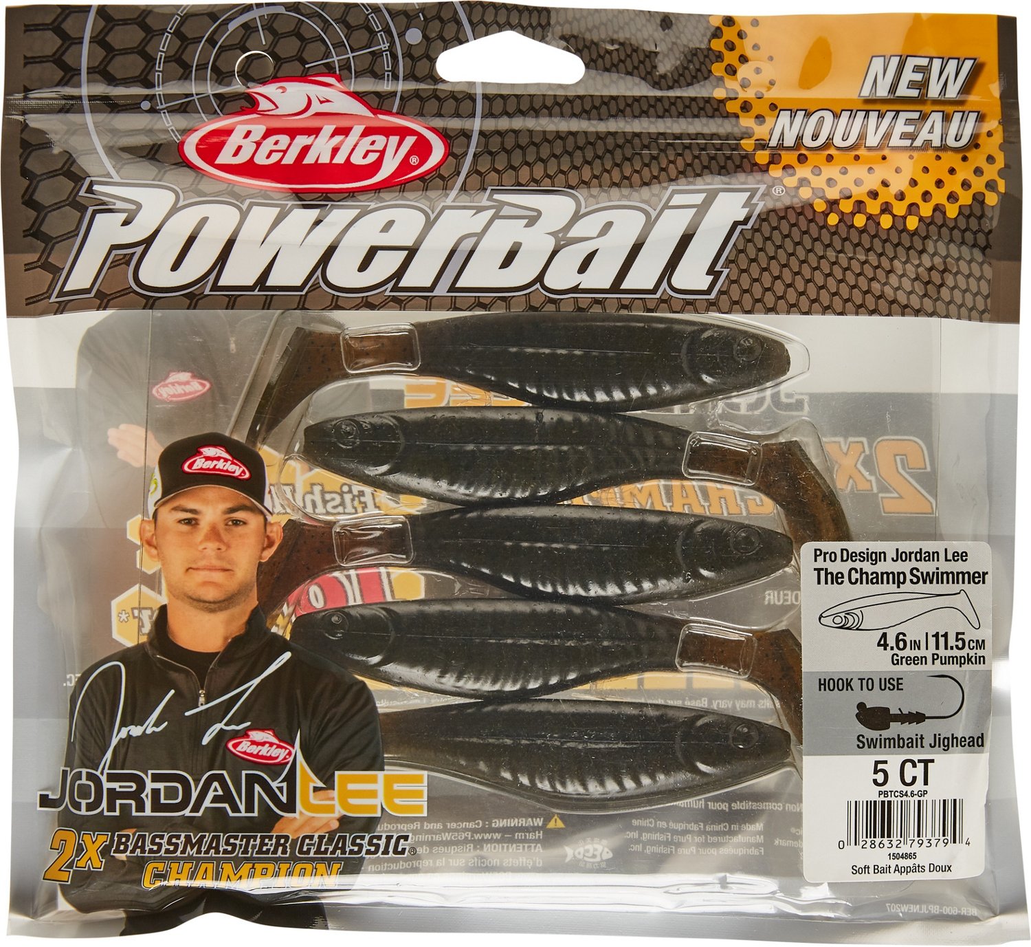 Berkley PowerBait The Champ Swimmer Soft Baits 5-Pack                                                                            - view number 2