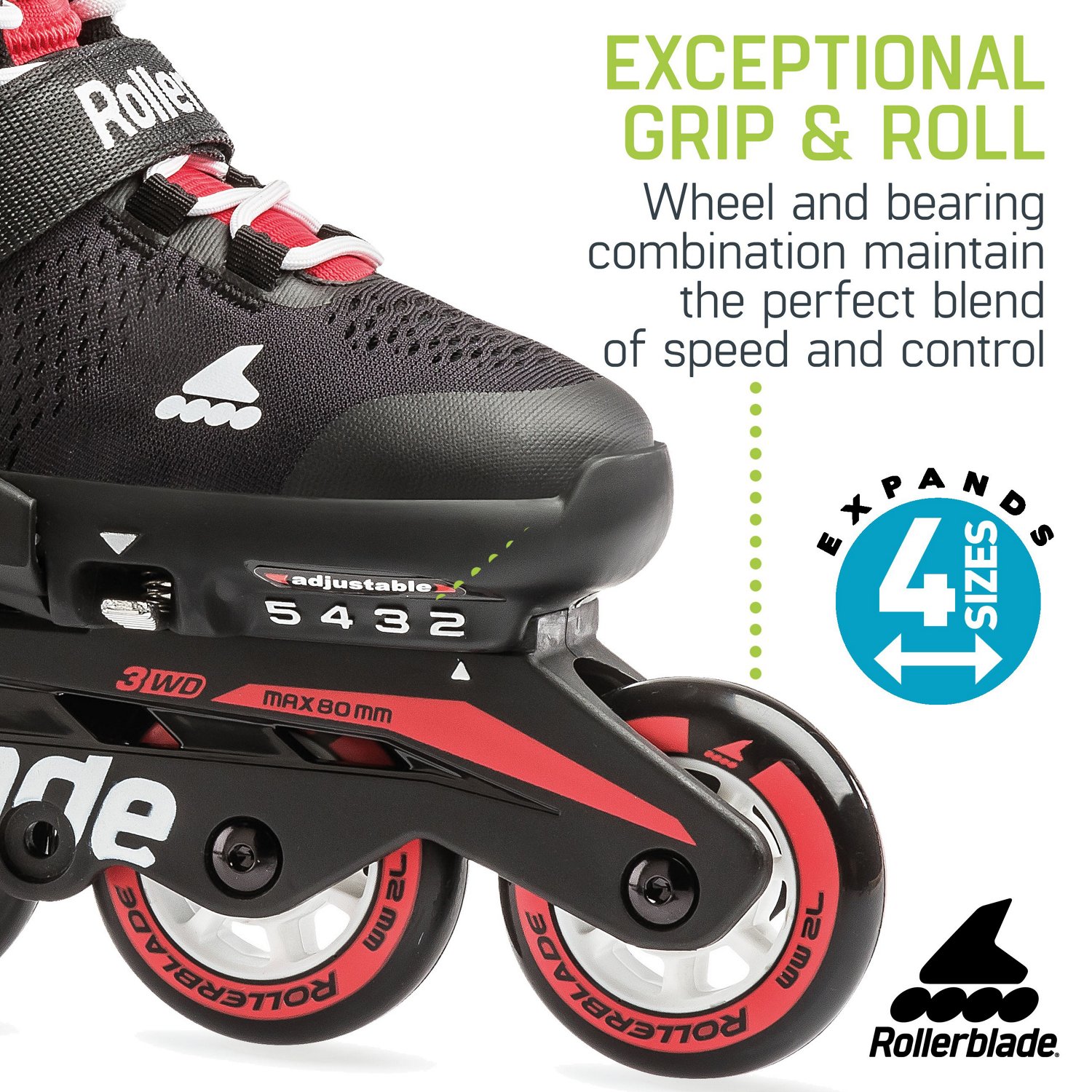 Rollerblade Boys' Microblade Adjustable Fitness In-Line Skates - view number 7