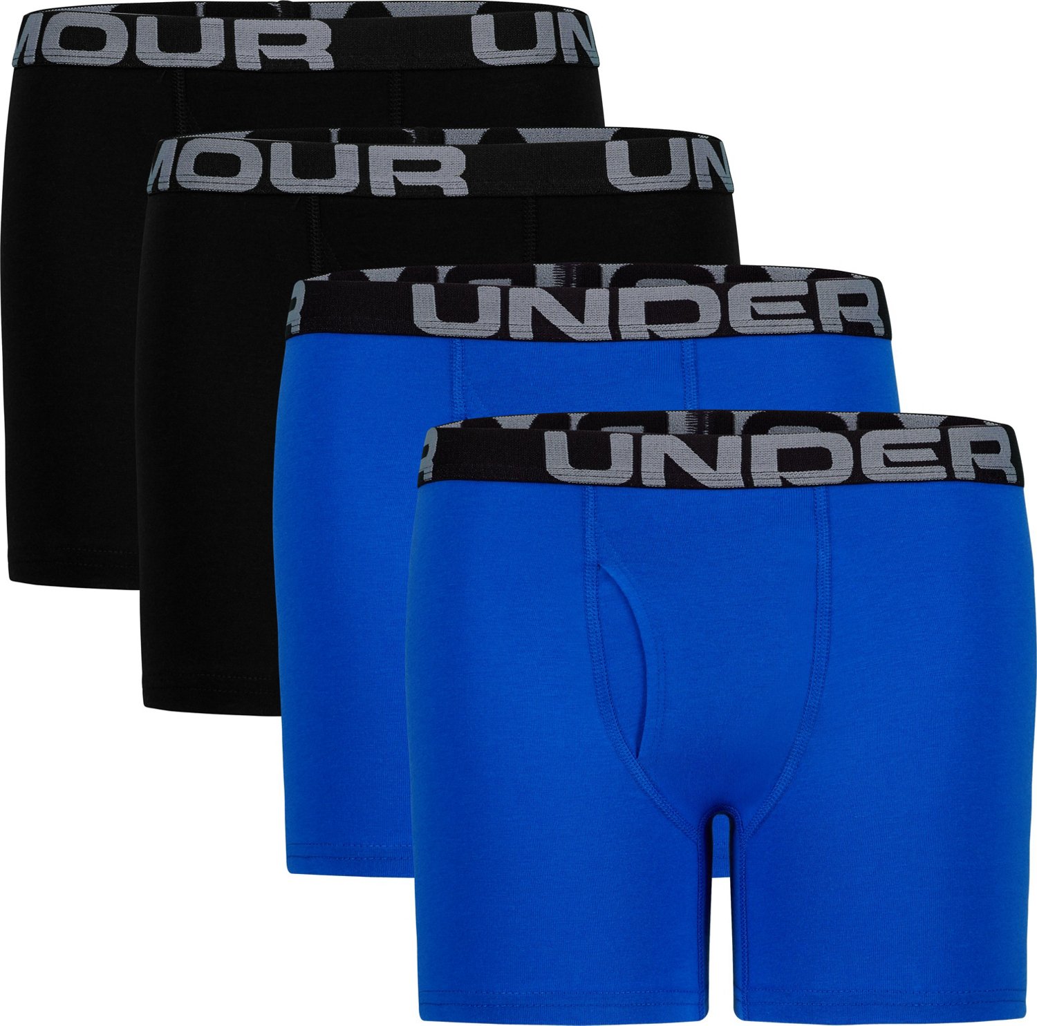 Under Armour Boys' Core Cotton Boxer Briefs 4-Pack                                                                               - view number 1 selected