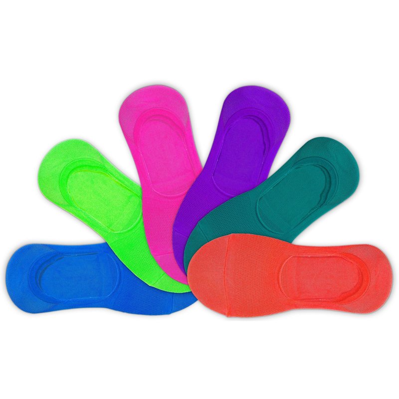 BCG Youth Bright Neons Footie Socks 6 Pack, Small - Dress And Casual Socks at Academy Sports