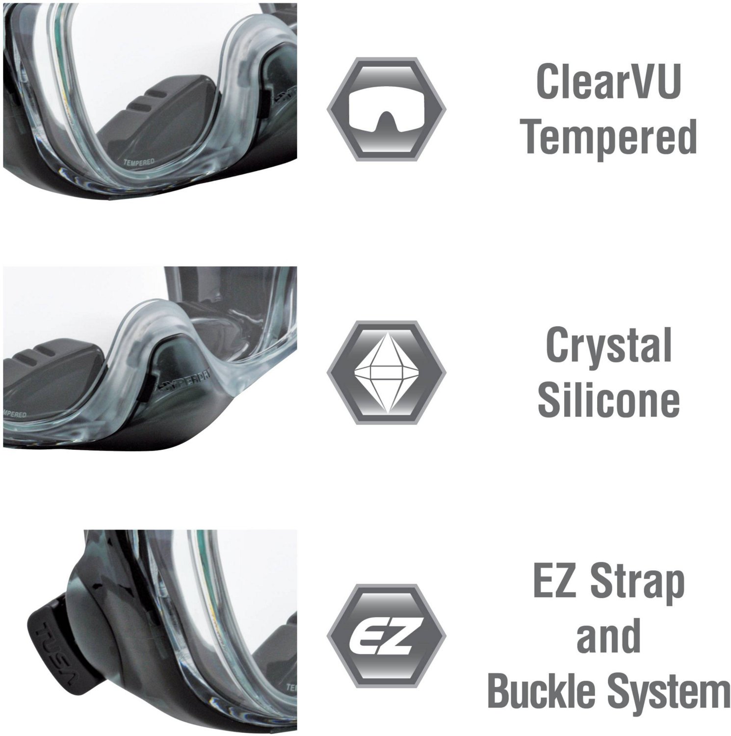TUSA Imprex Adults' 3-D Purge Mask and Dry Snorkel Combo                                                                         - view number 3