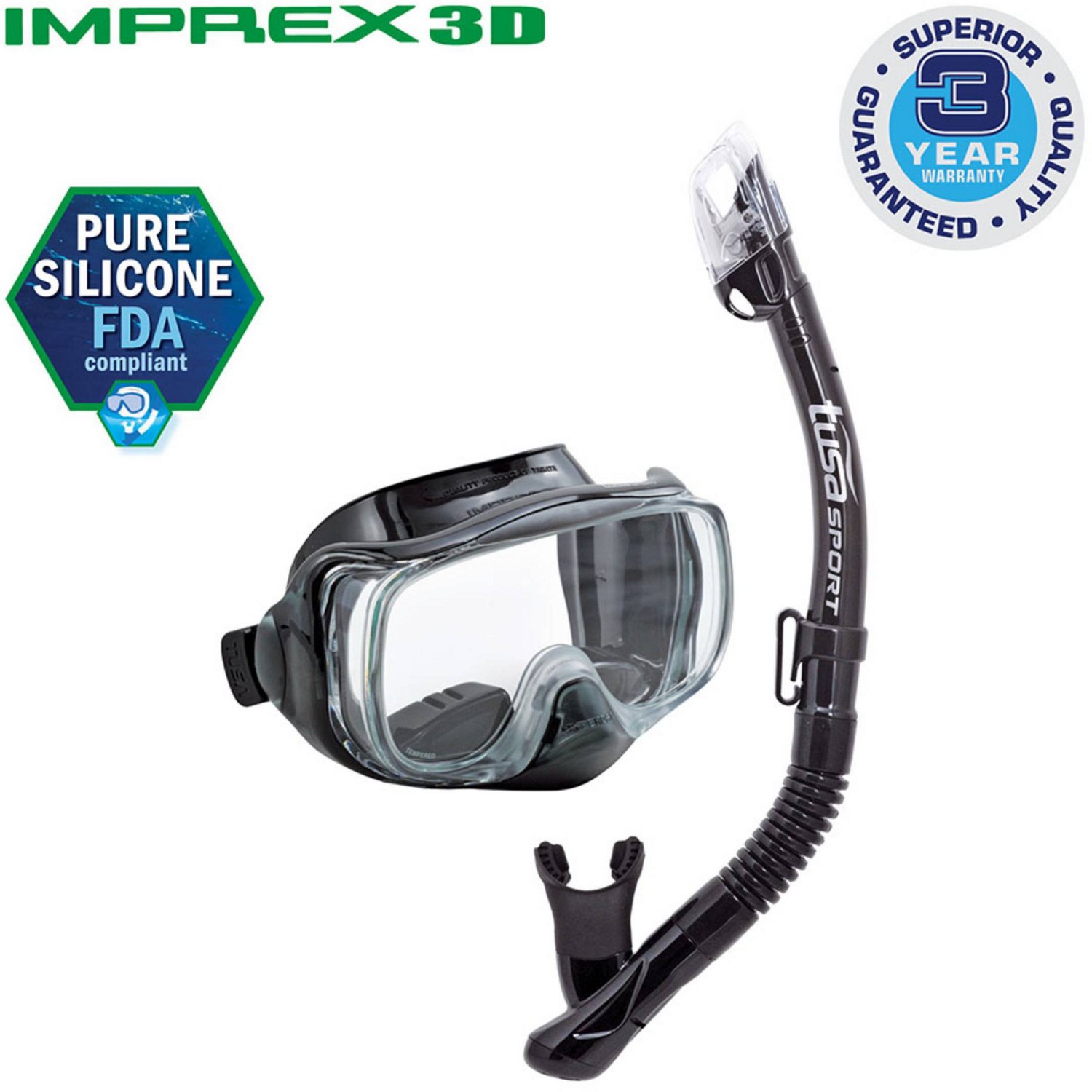 TUSA Imprex Adults' 3-D Purge Mask and Dry Snorkel Combo                                                                         - view number 2