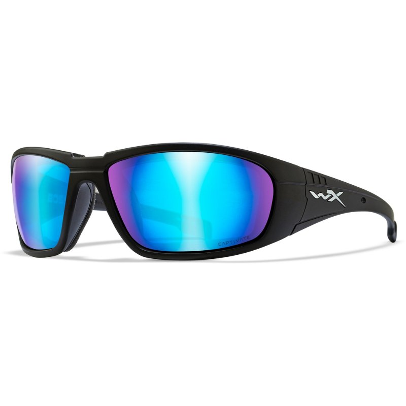Wiley X Boss Polarized ANSI Z87.1 Sunglasses Black/Blue - Case Sunglasses at Academy Sports