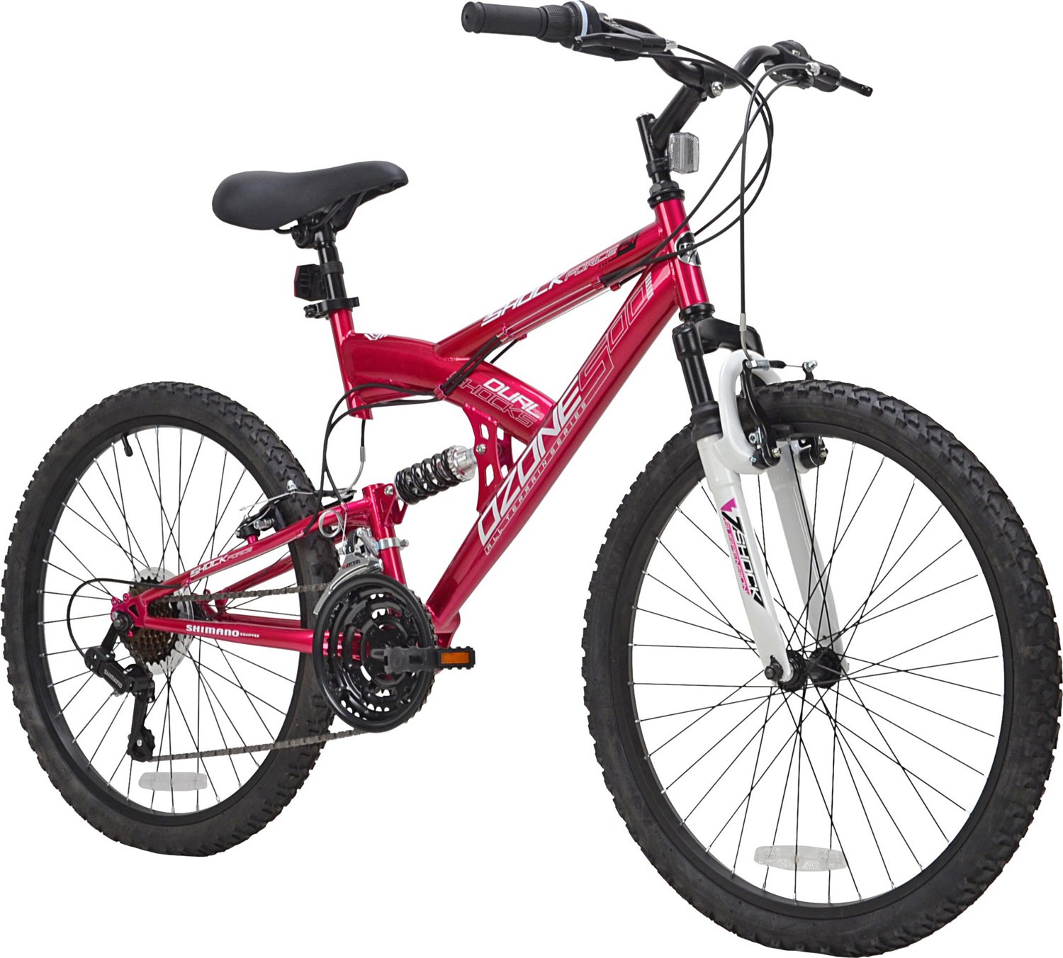 Ozone 500 Girls Shock Force 24 in 21 Speed Full Suspension Mountain Bike Academy