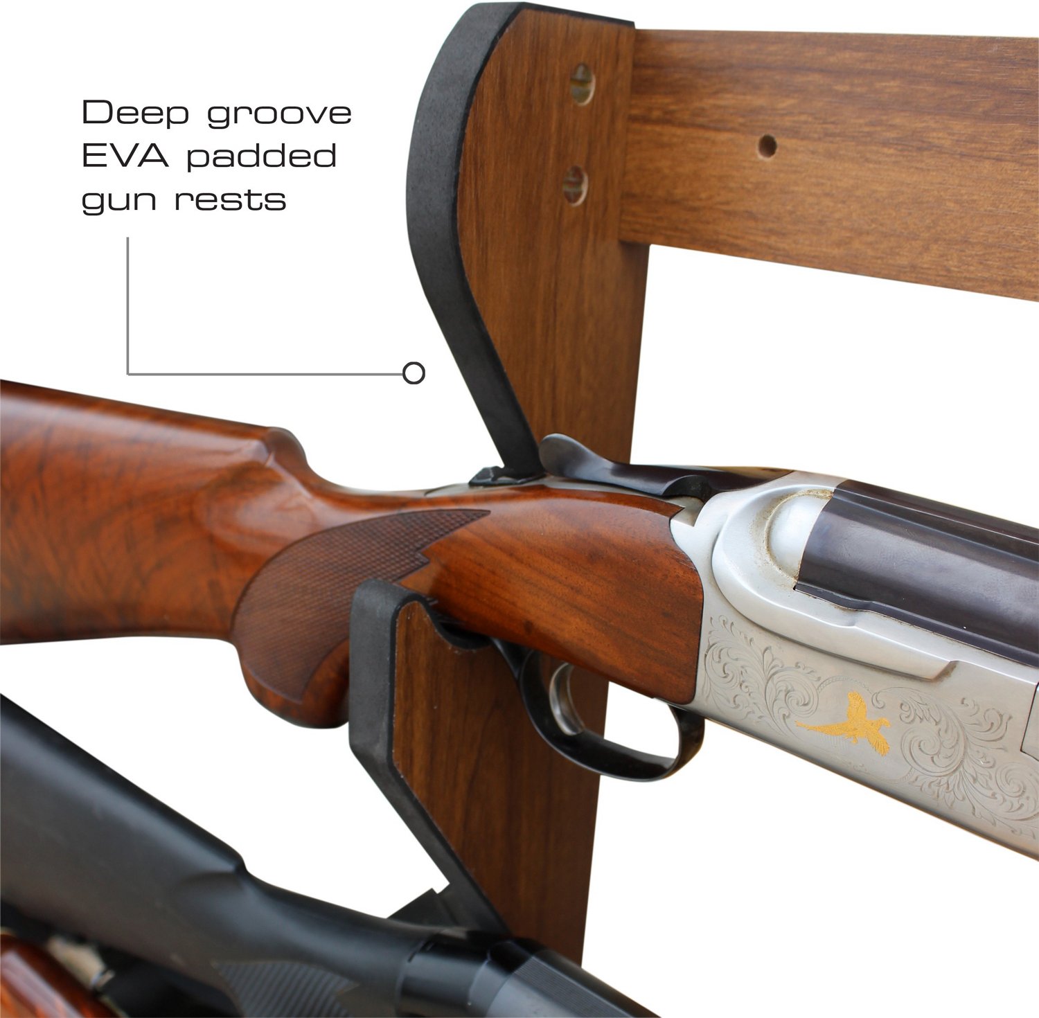 Rush Creek American Cherry 3-Gun Wall Rack - view number 4