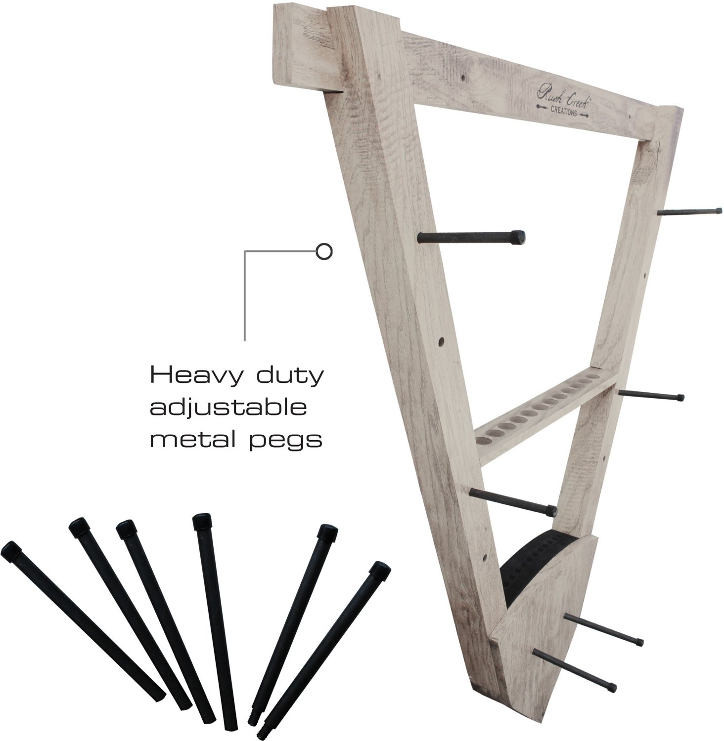 Rush Creek Barn Wood Bow and Arrow Wall Storage Rack                                                                             - view number 4