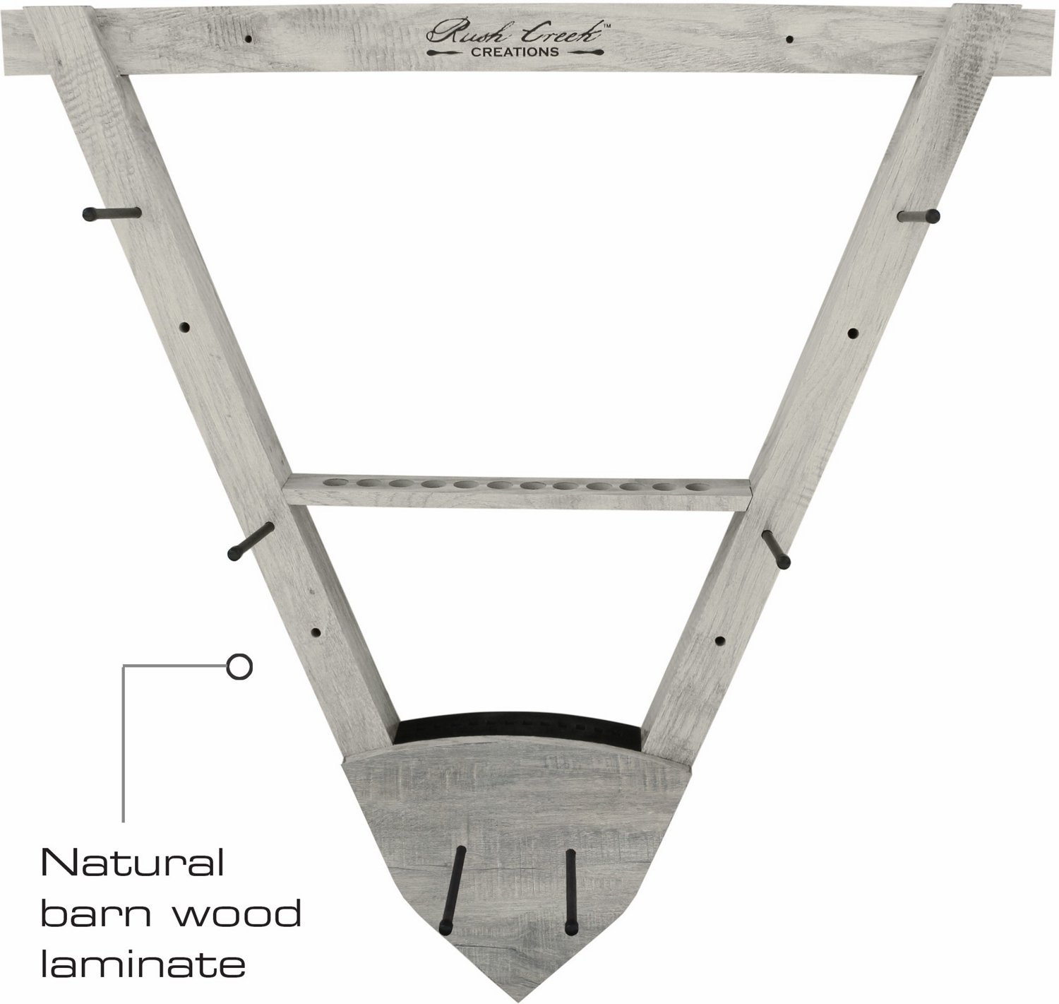 Rush Creek Barn Wood Bow and Arrow Wall Storage Rack                                                                             - view number 2
