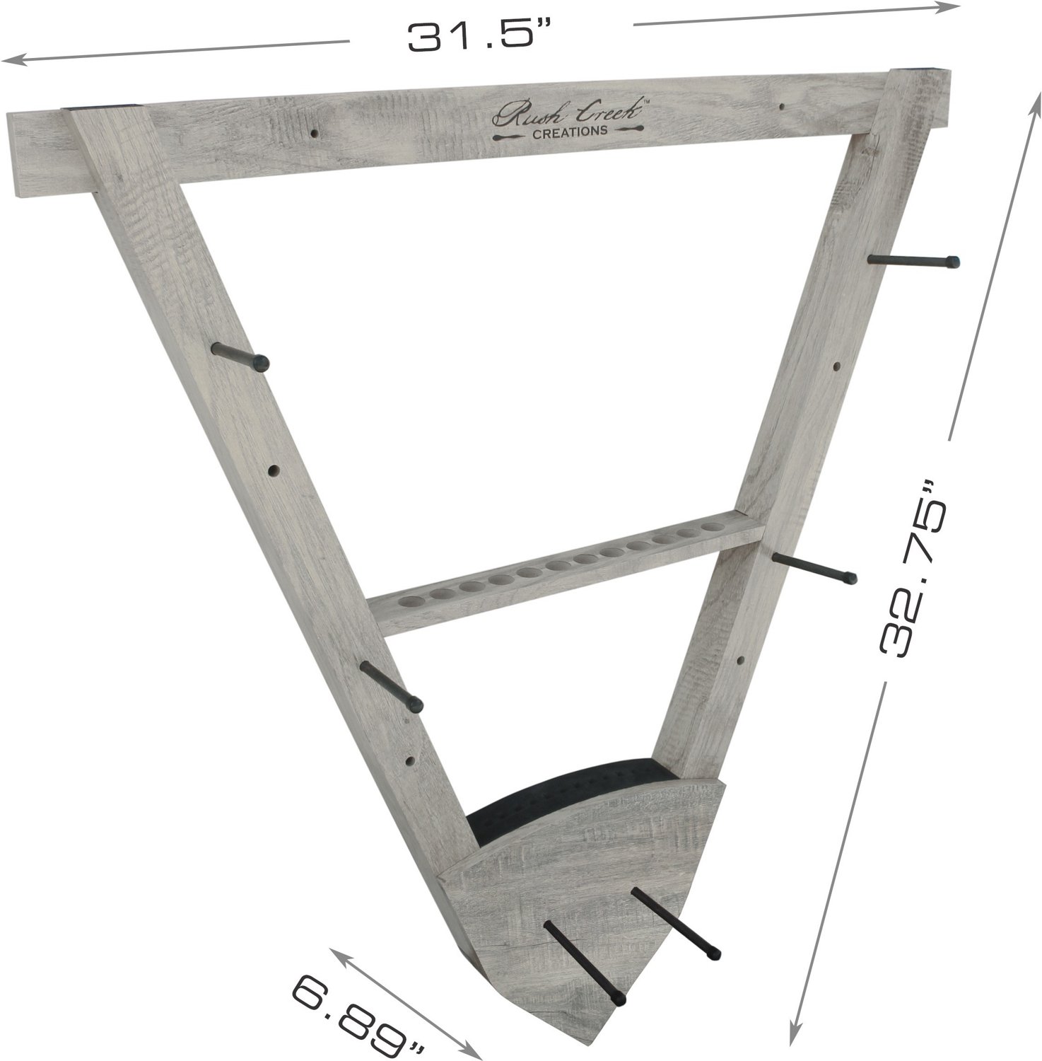 Rush Creek Barn Wood Bow and Arrow Wall Storage Rack                                                                             - view number 3