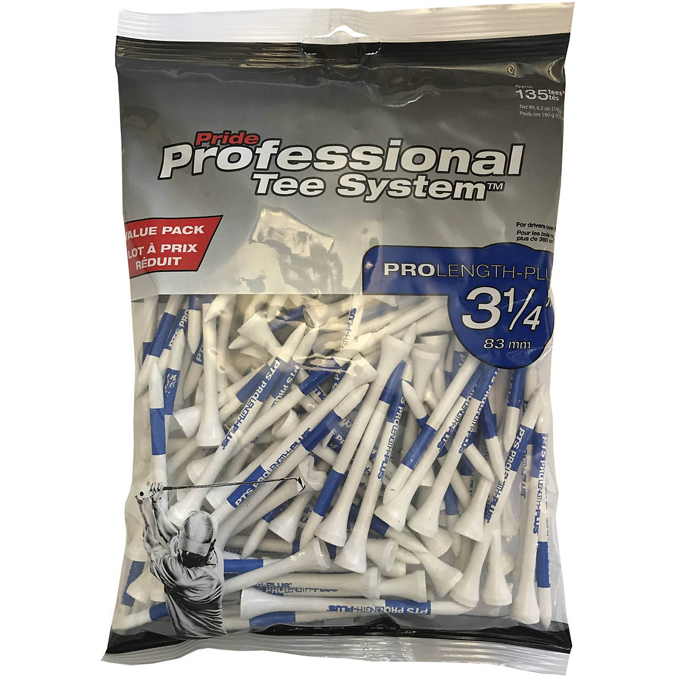 Pride PTS ProLength 3-1/4 in Golf Tees 135-Pack                                                                                  - view number 1