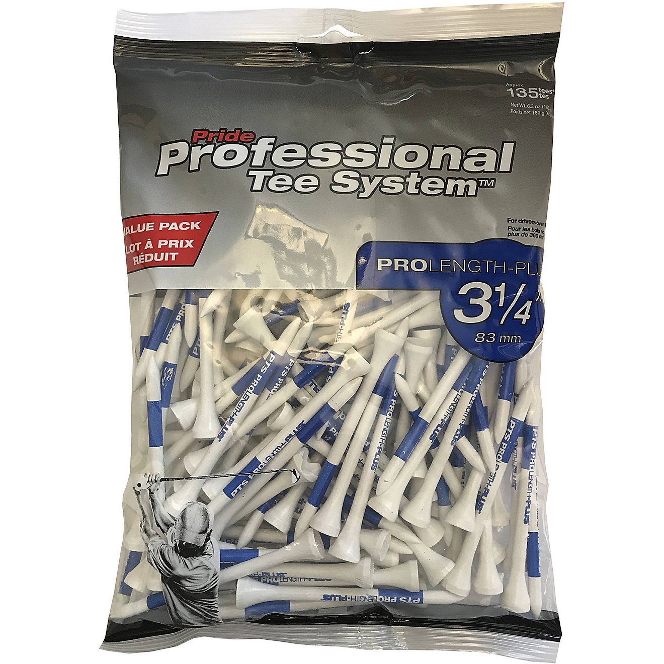 Pride PTS ProLength 3-1/4 in Golf Tees 135-Pack                                                                                  - view number 1