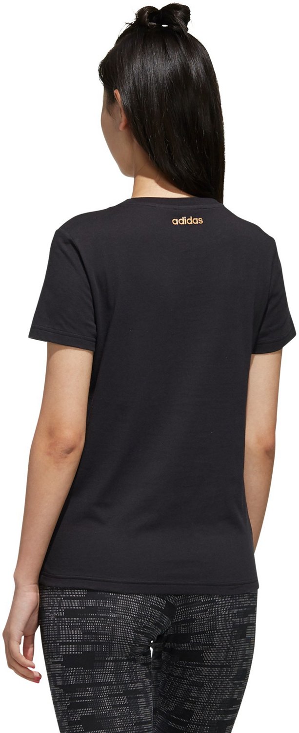 adidas Women's Essentials Metallic Branded Logo Graphic Training T-shirt - view number 2