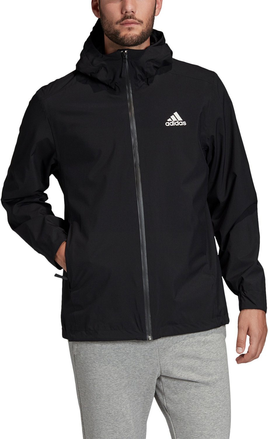adidas Men's BSC RAIN.RDY 3Stripes Jacket Academy