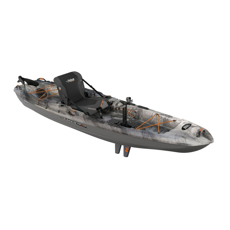 Pelican The Catch 110 HyDryve II 10 ft 6 in Pedal Drive Fishing Kayak Magnet Grey/Fishbone - Canoes/Kayaks/Sm Boats at Academy Sports
