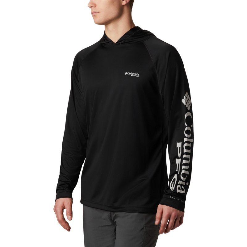 Columbia Sportswear Men's PFG Terminal Tackle Hoodie Black Gre, Medium - Men's Fishing Tops at Academy Sports