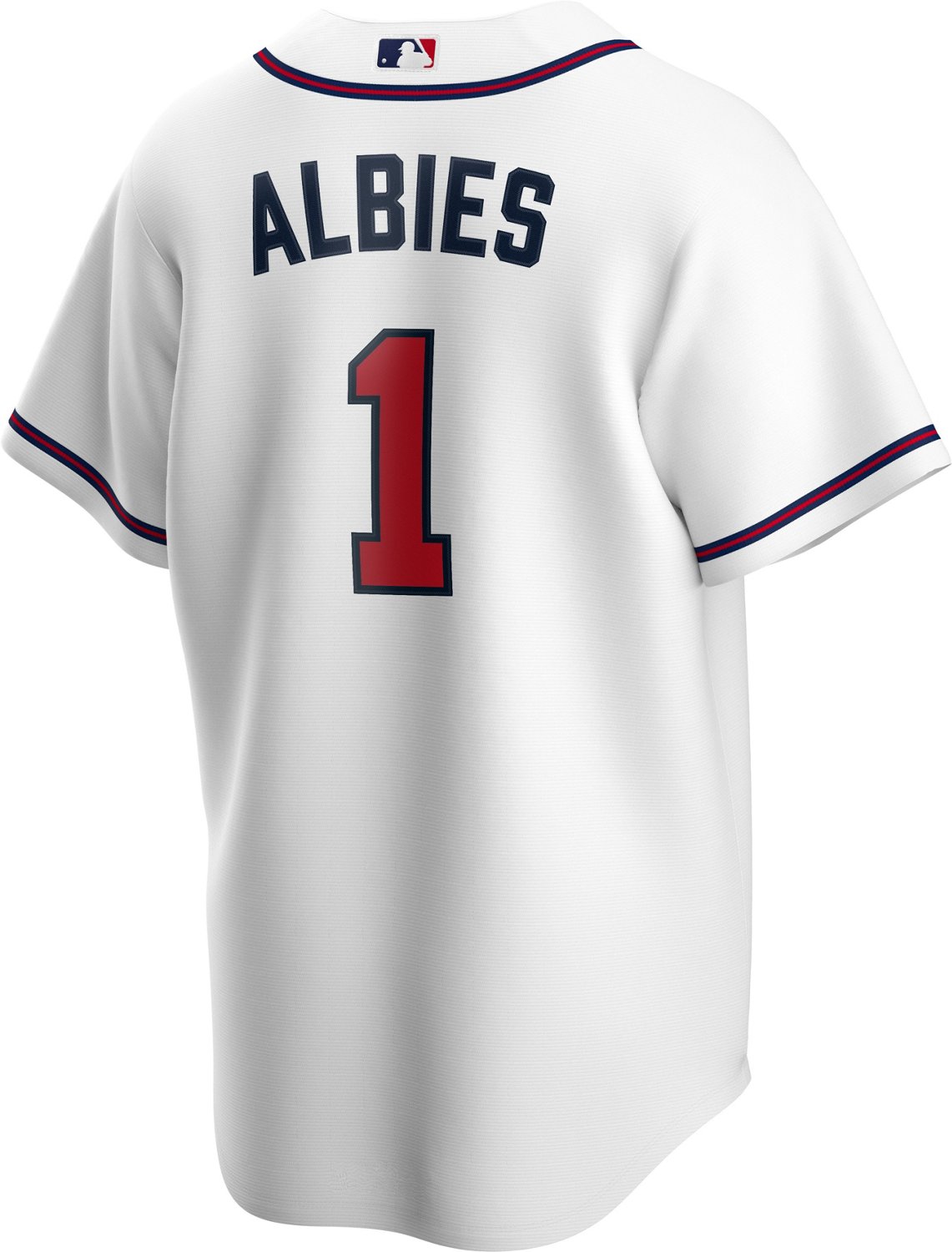 Nike Men's Atlanta Braves Ozzie Albies Official Replica Home Jersey - view number 1
