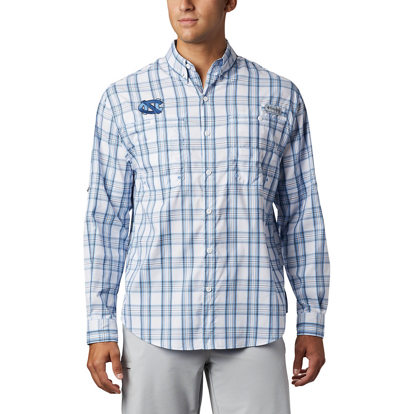 Columbia Sportswear Men's University of North Carolina Super Tamiami Button Down Shirt                                           - view number 1